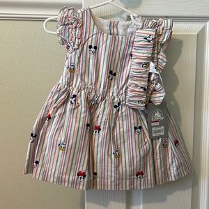 Mickey Mouse and friends striped dress NWT 9-12M